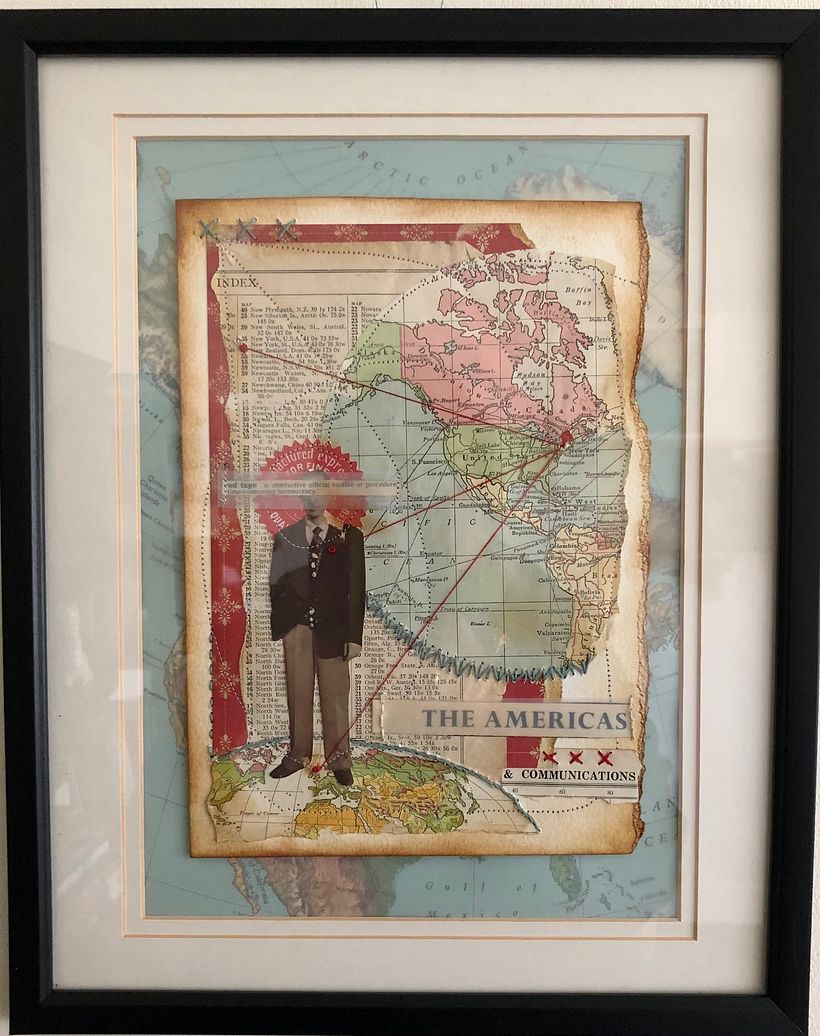 ' Not the American Dream ' My project in Experimental Embroidery Techniques on Paper course 1