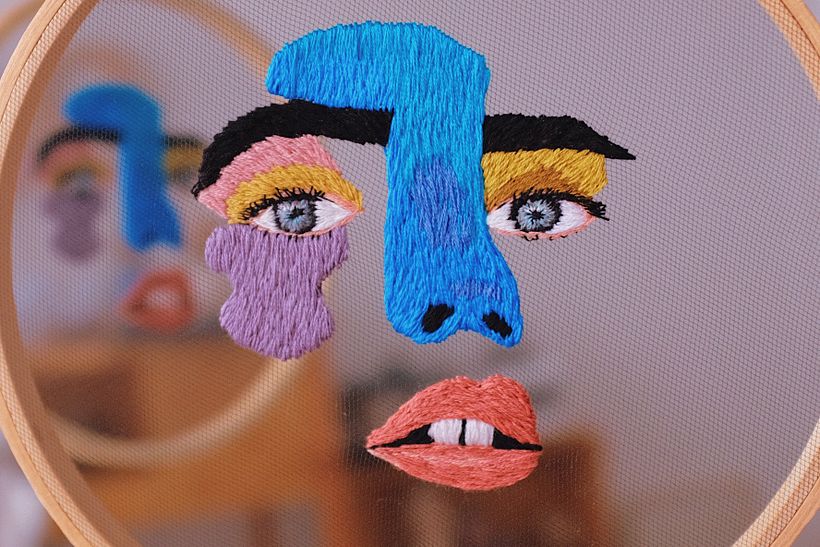 Paleta de color muy distinta a lo que normalmente utilizo en mis proyectos de bordado