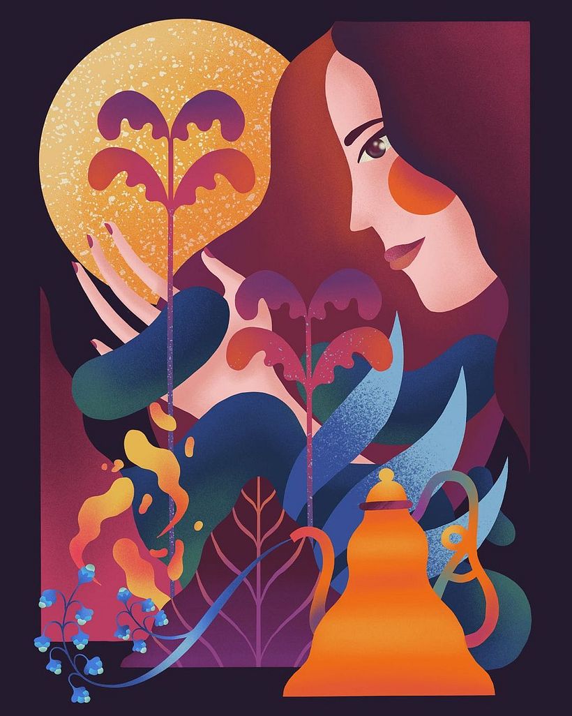  Kruella d'Enfer usa cores contrastantes e formas geométricas para dar vida a lendas e mitos ancestrais