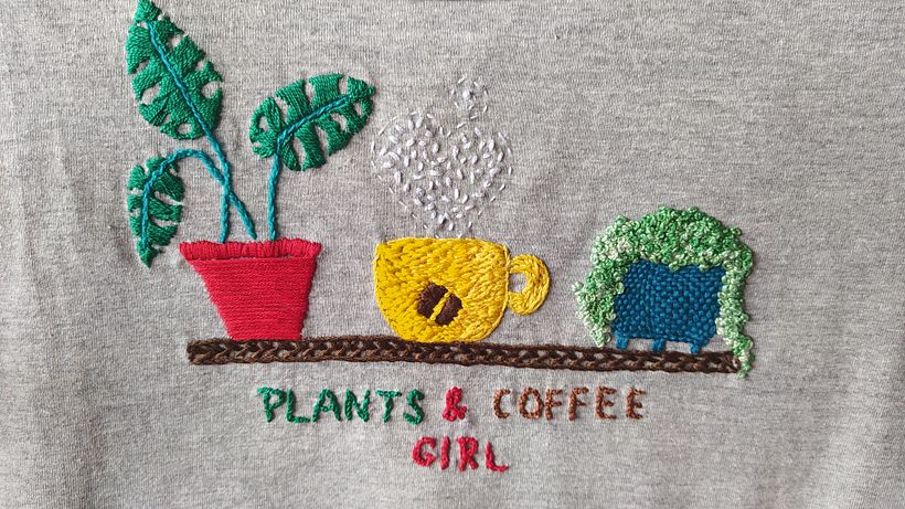 My project in Basic Embroidery Techniques: T-shirt  0