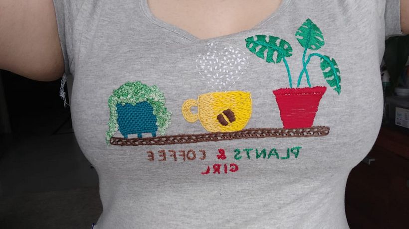 My project in Basic Embroidery Techniques: T-shirt  1