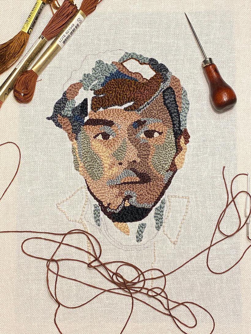 Meu projeto do curso: Auto-retrato bordado com agulha mágica - Arts & Crafts