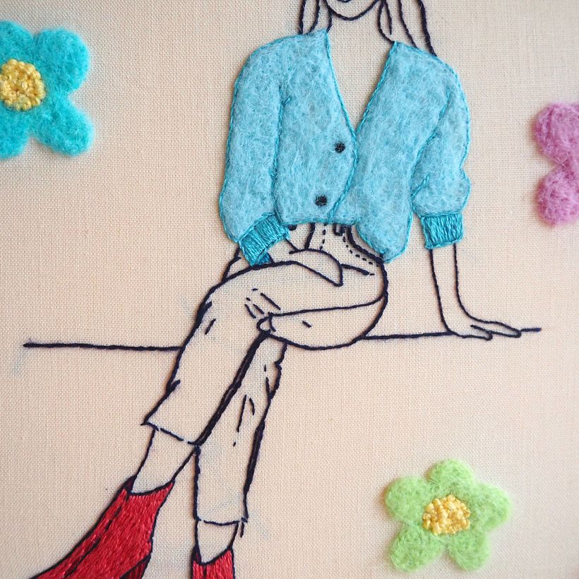 My project in Figurative Fashion Embroidery with Needle Felting course 8