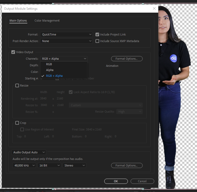 Exportar video conservando canal alpha o transparencias 1