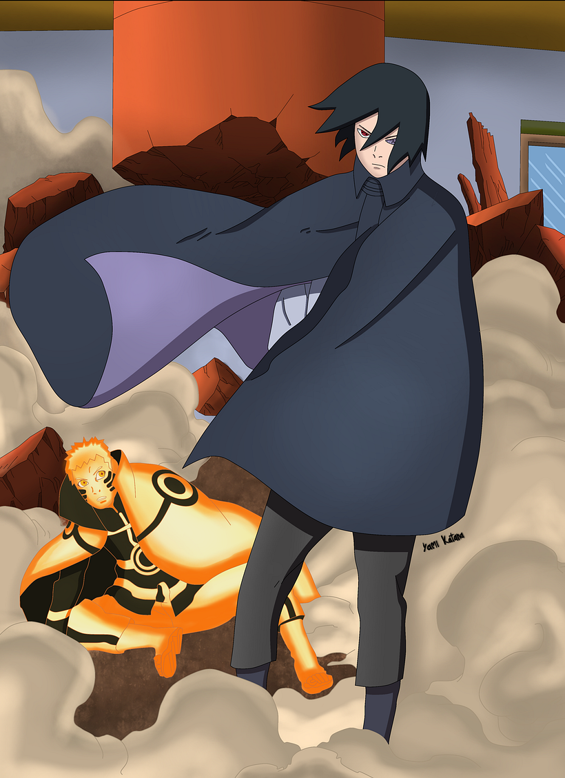 Sasuke y Naruto Manga Pintado 0