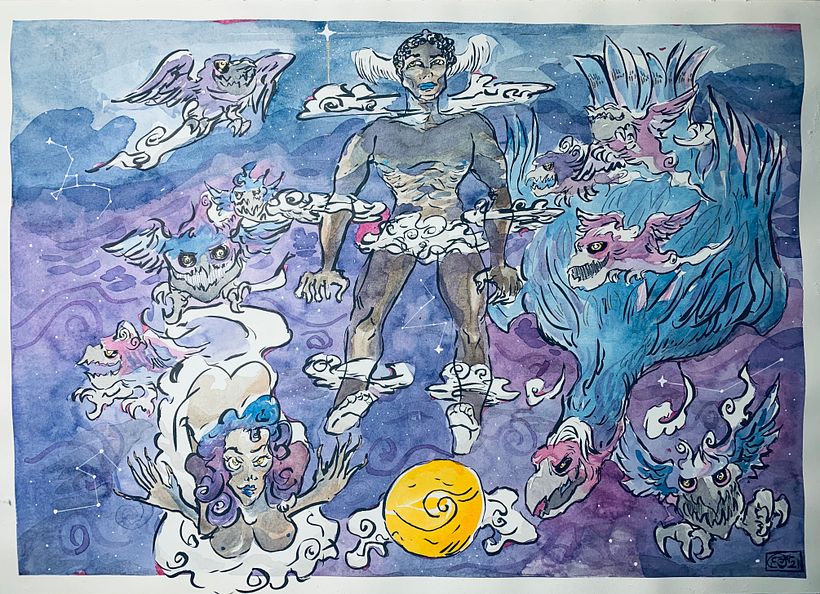 Brushpen and Watercolor
