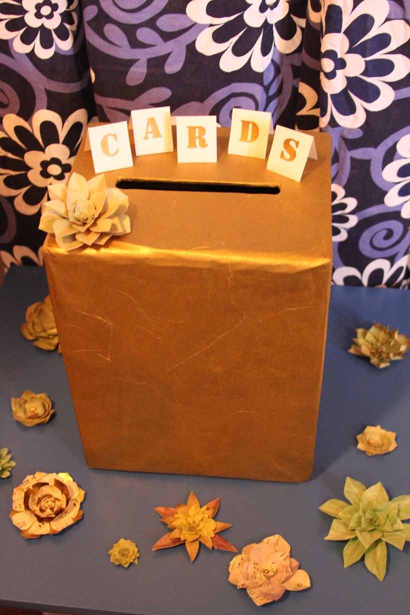 Hand-cut and sculpted paper succulents with paper mache card box 1