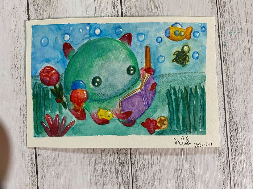 Meu projeto do curso: Técnicas de ilustração com aquarela e guache 0