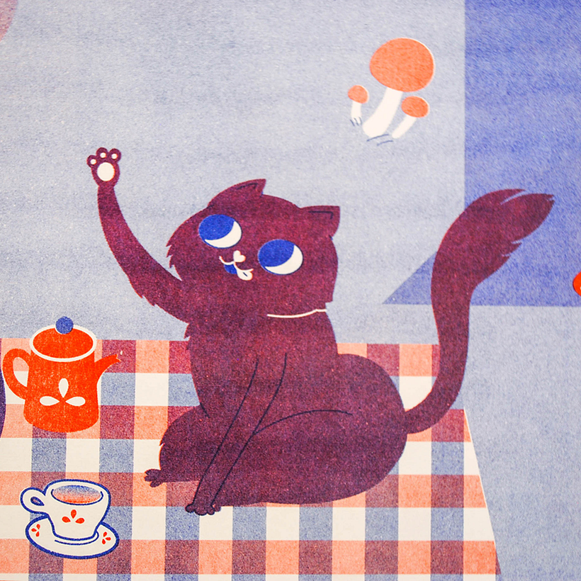 Detalle risografia "Té en Chipeque" por Taís Mallouk