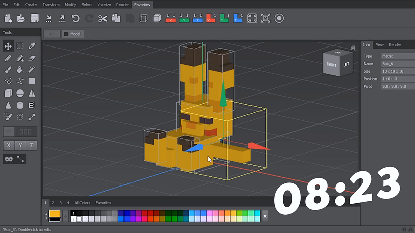 Pikachu en voxel art