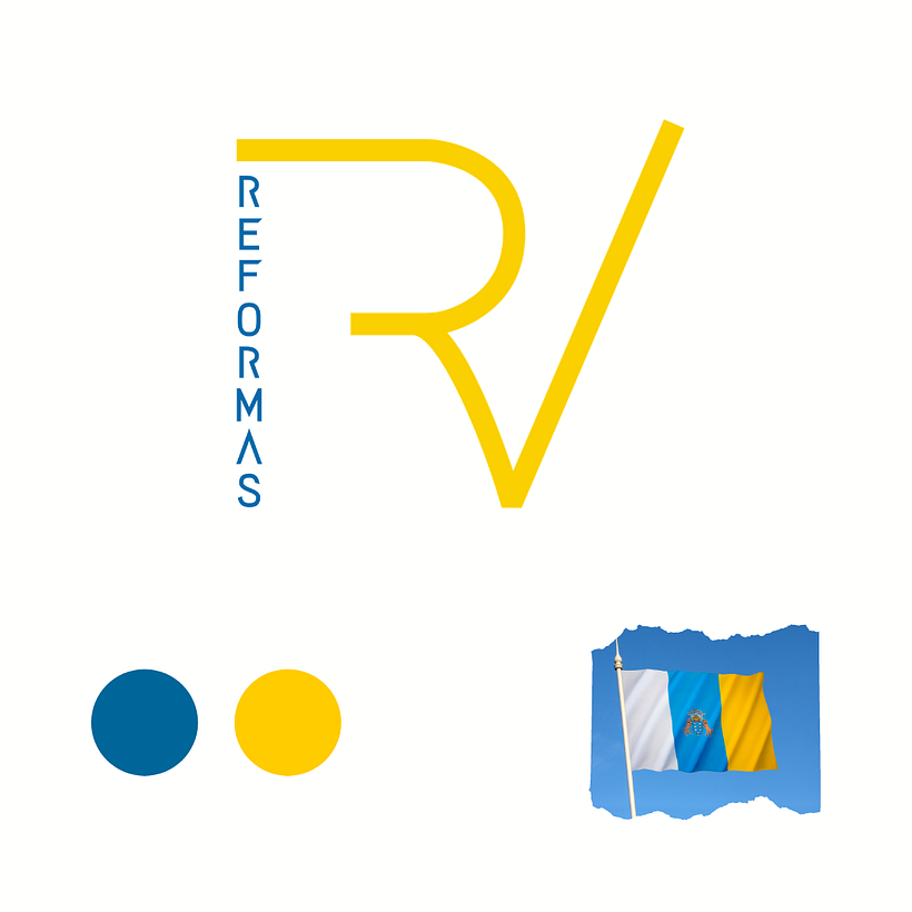 Diseño de logo con paleta de colores de bandera canaria