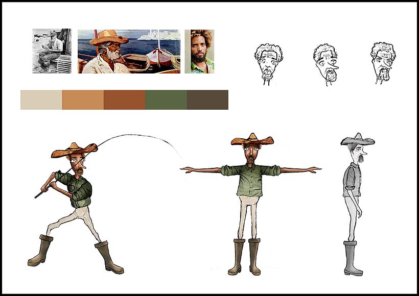 Design for Santiago in The Old Man and the Sea.