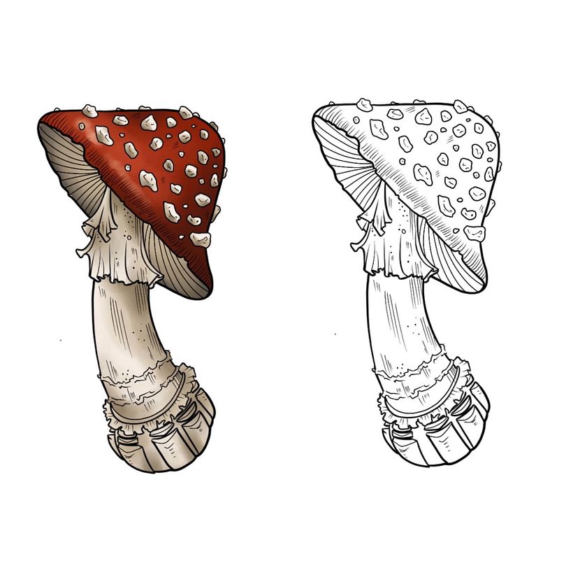 Mushroom Tattoo  1
