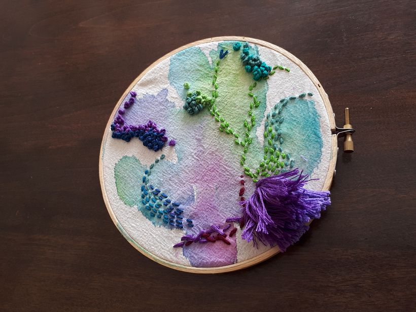 My project in Embroidery and Watercolor Basic Techniques course -1