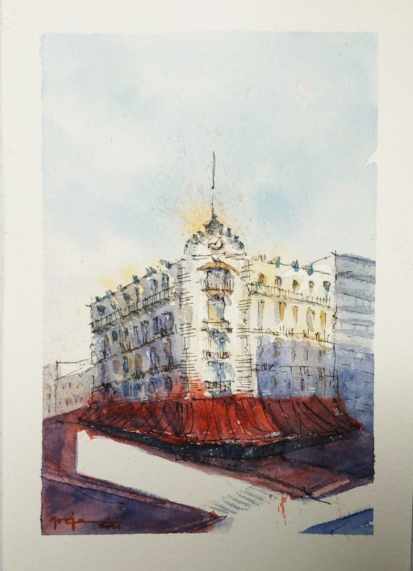 Mi Proyecto del curso: Dibujo arquitectónico con acuarela y tinta 0