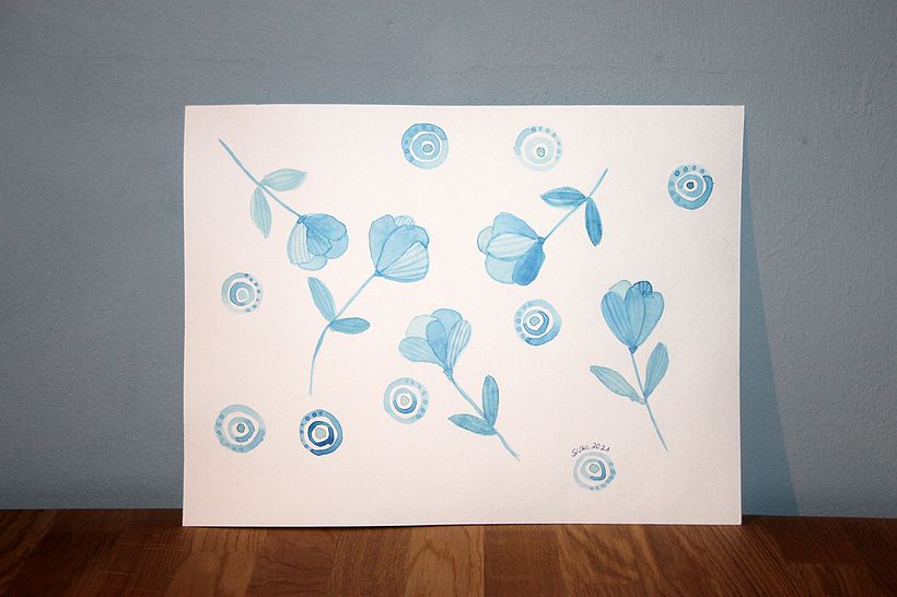 Monochrom - Blue Flowers