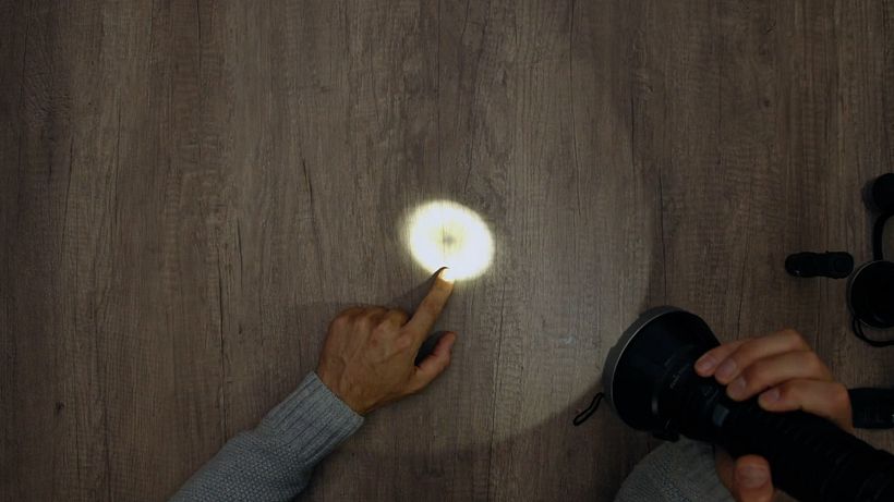 The Fenix TK61 provides a very focused spot beam that reaches over 100 meters away.