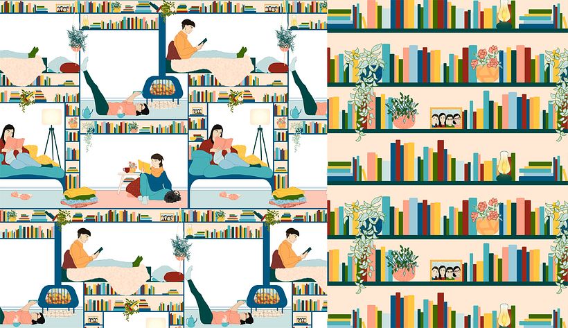 Two of the patterns I created for my book club