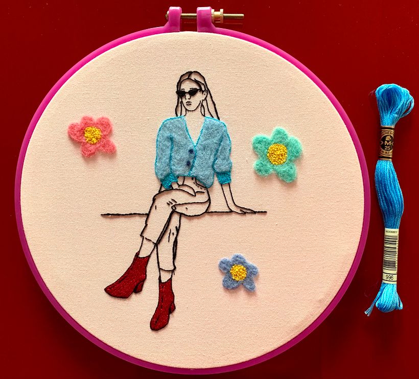 My project in Figurative Fashion Embroidery with Needle Felting course 0