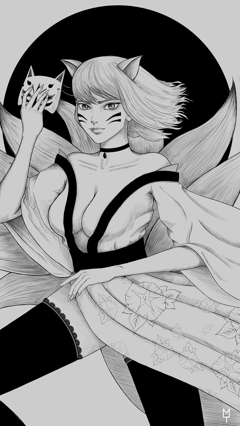 Kitsune - Ilustración digital