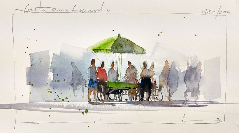 "Gente para aquarela" tem uma abordagem diferente de "aquarela de gente"