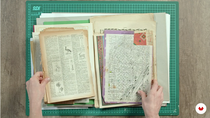 Puedes utilizar papel madera, papel de envolver, papel manchado, recortes de periódico o cualquier tipo de papel.