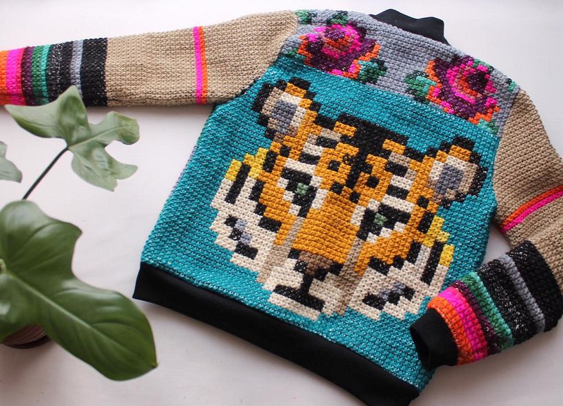 chaqueta de tigre floreado 0