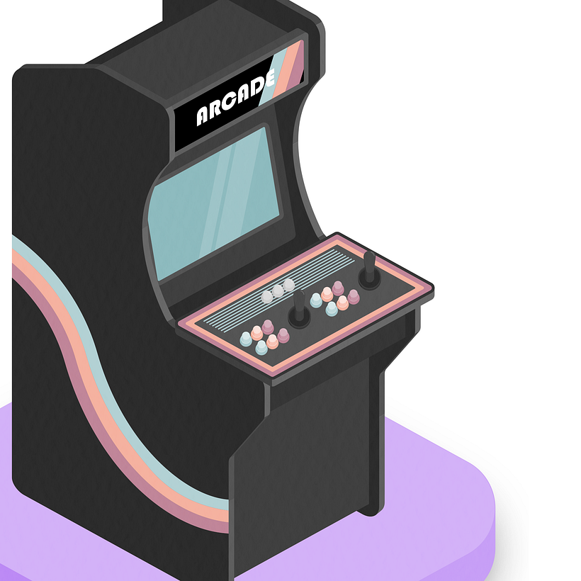 "Soft arcade" | Isometric vector illustration 0