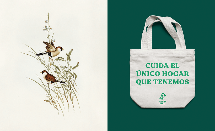 El proyecto se complementa con otras piezas, como esta bolsa de tela.