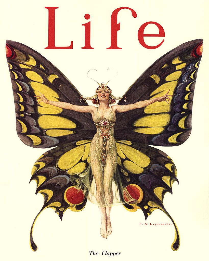 ’The Flapper’, peça para a capa da revista Life, por Frank Xavier Leyendecker (1922)