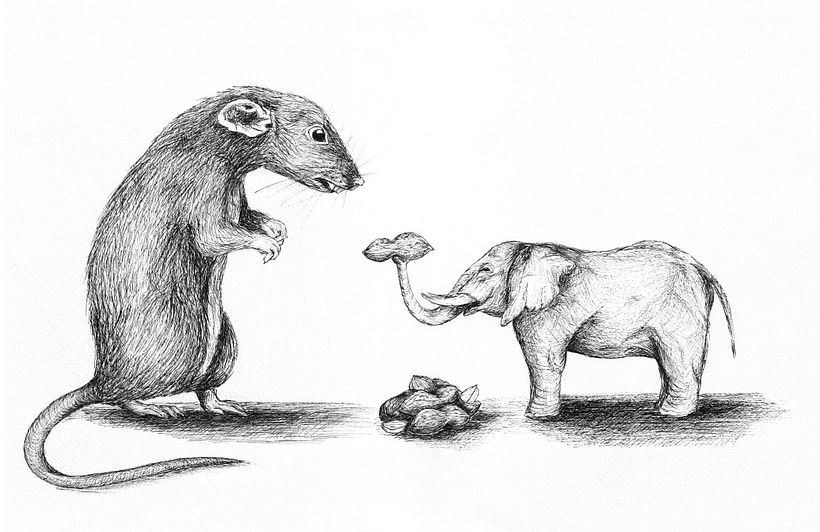 Allegoria del paradosso - Ilustración con tinta
