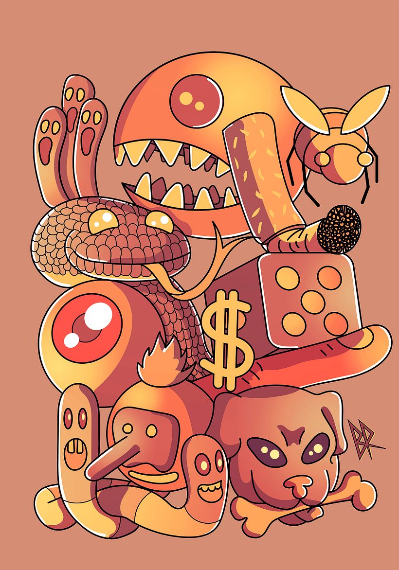 Design feito para vender em print on demand websites em t-shirts, art prints etc...