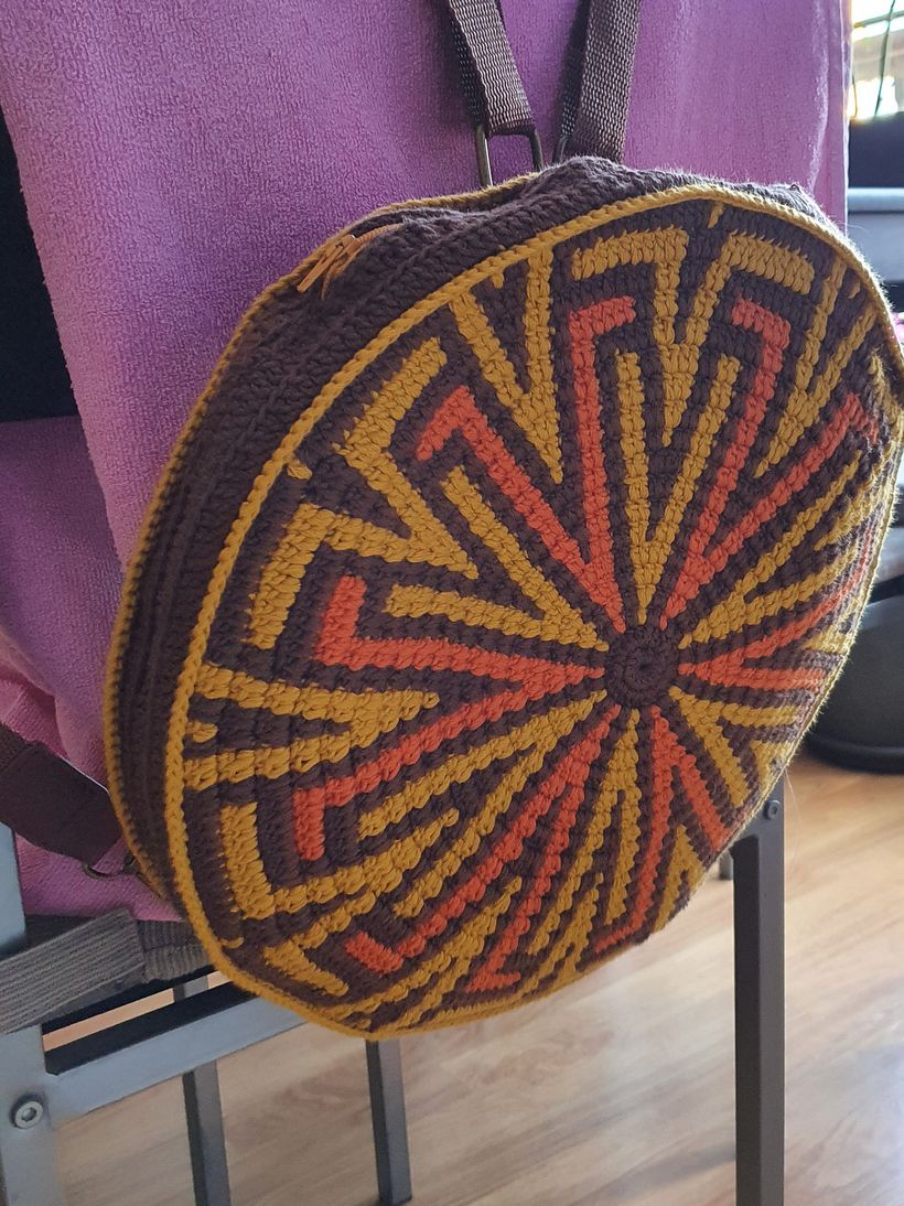 mi proyecto de final de curso. Mochila con  Algodón L casasol  (35 cm). 