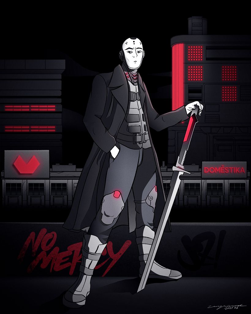 "NO MERCY" (Dynamic Character Illustration course) 2