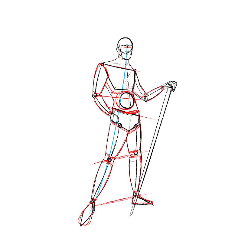 Body sketch to set a foundation to add clothes on.