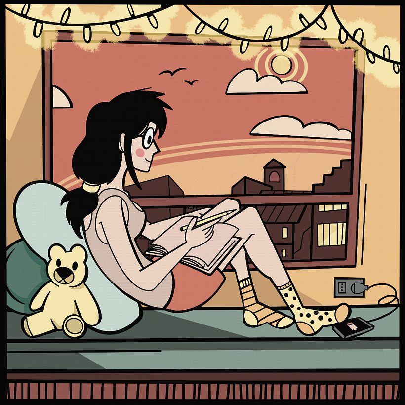 STEP 5: I drew a GIF with a colored background.