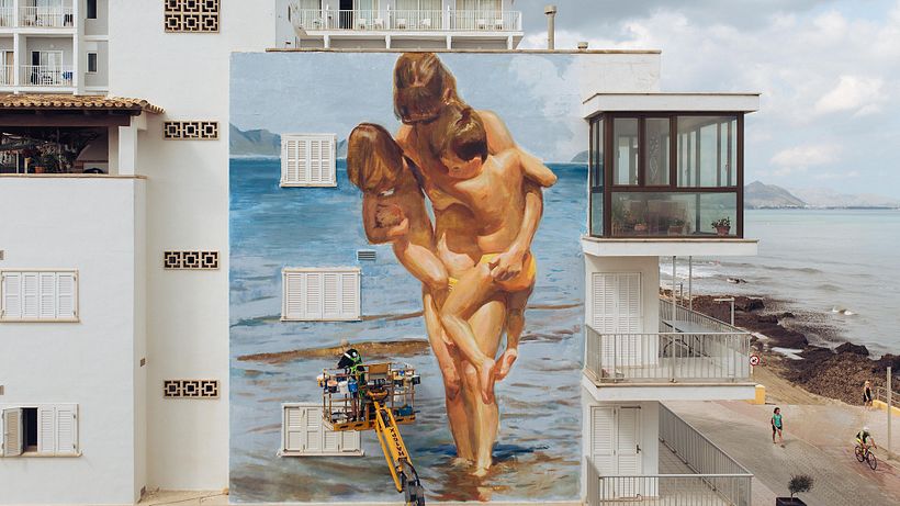 Mural de Iván Floro en el Saladina Art Fest, de Mallorca.