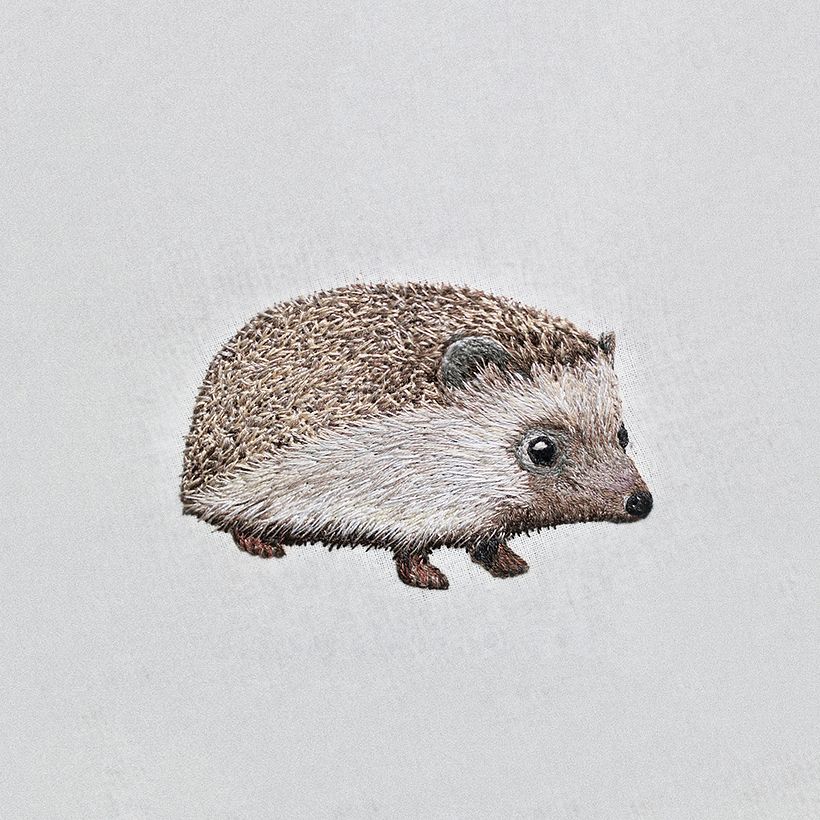 Detail of one of the artist’s embroideries.