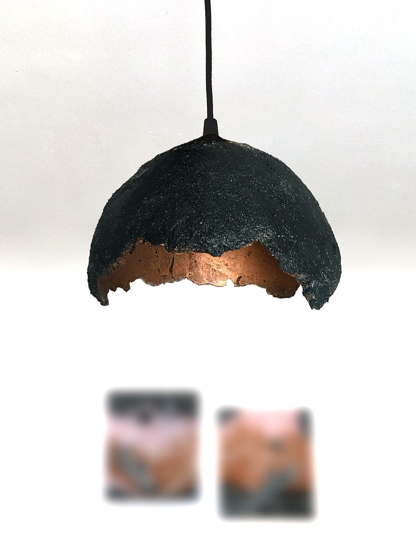 • industrial hanging lamp from concrete •