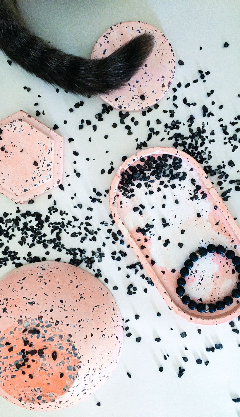 • terrazzo set, sorry for the cat tale :D •