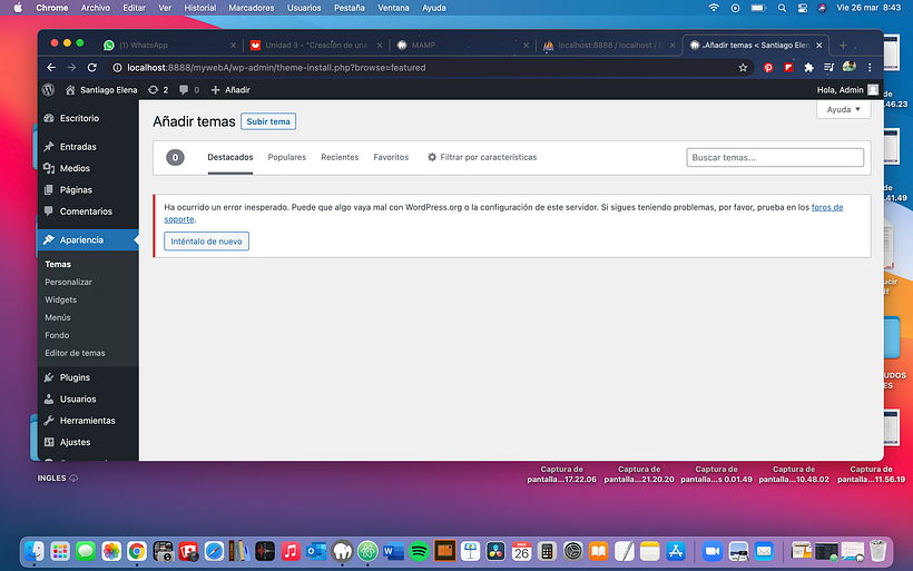 Problemas para abrir temas en WP 1