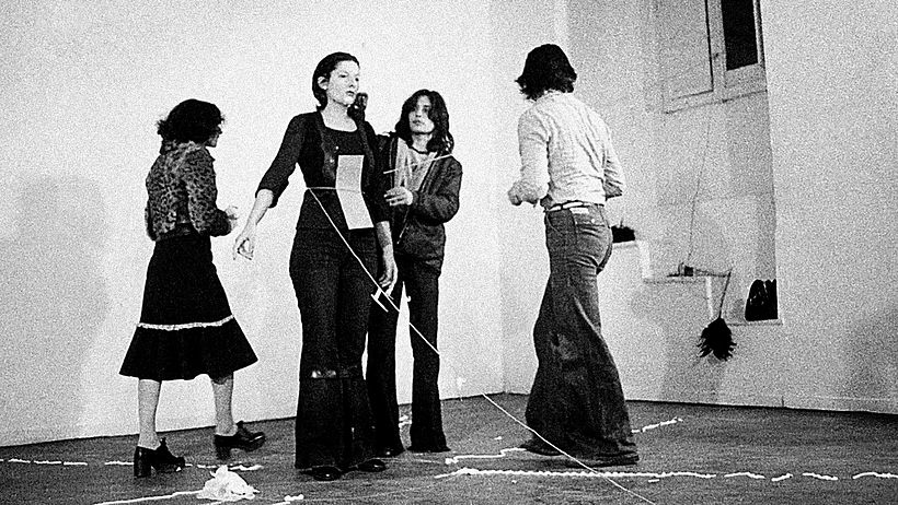 Marina Abramović performing “Rhythm 0” (1974)