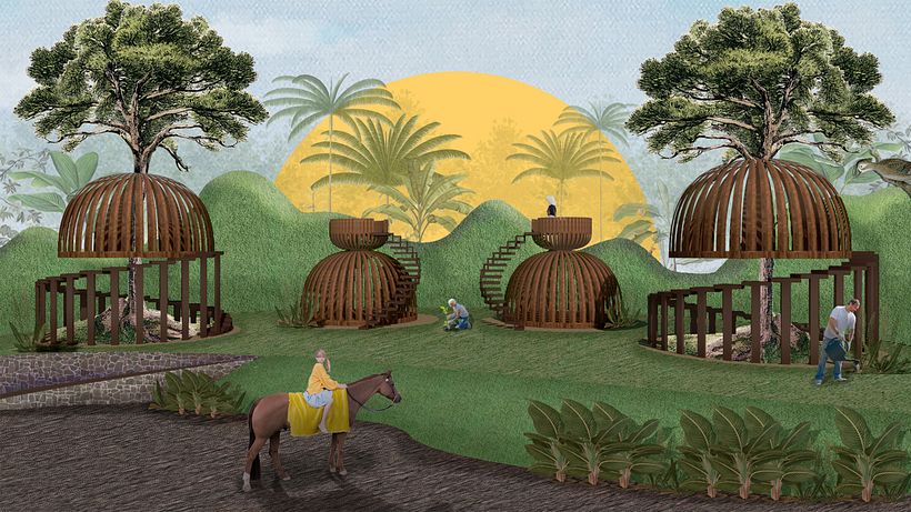 My project in Graphic Representation of Architectural Projects course - Observation Tower 2