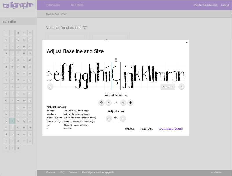 Calligraph te permite crear tu propia fuente de forma sencilla.