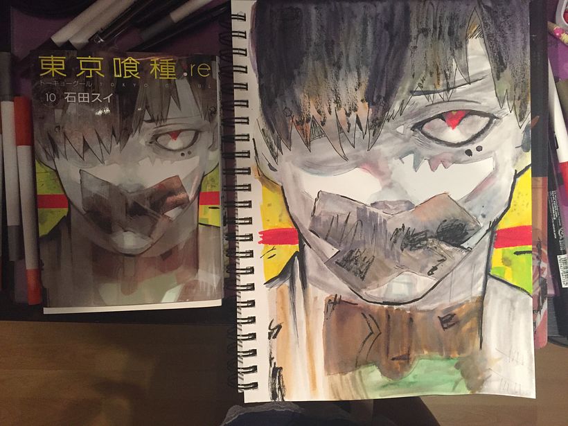 Redraw of the cover image from Tokyo Ghoul:re volume 10