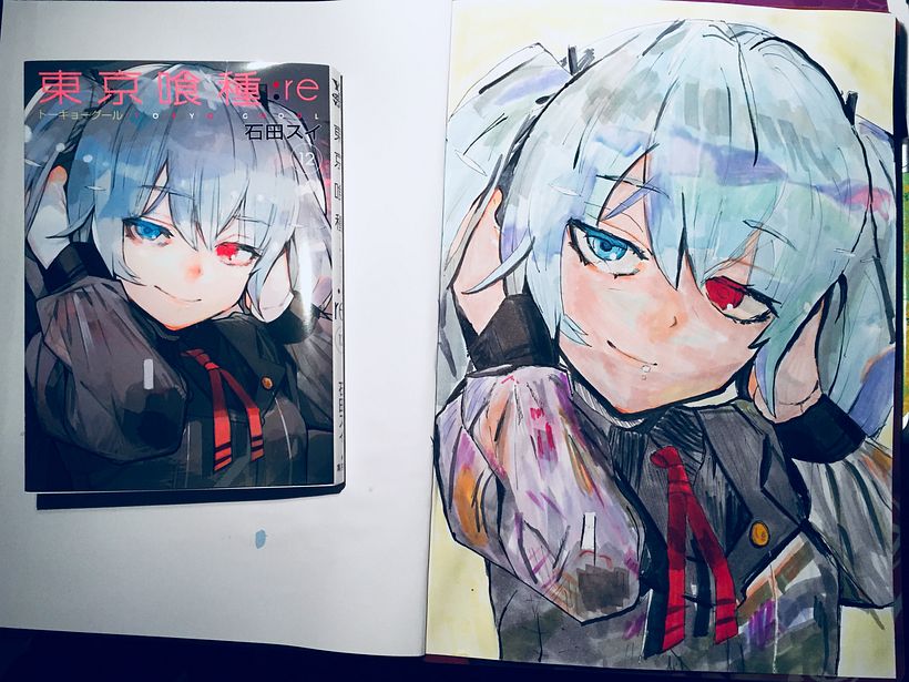 Redraw of the cover image from Tokyo Ghoul:re volume 12