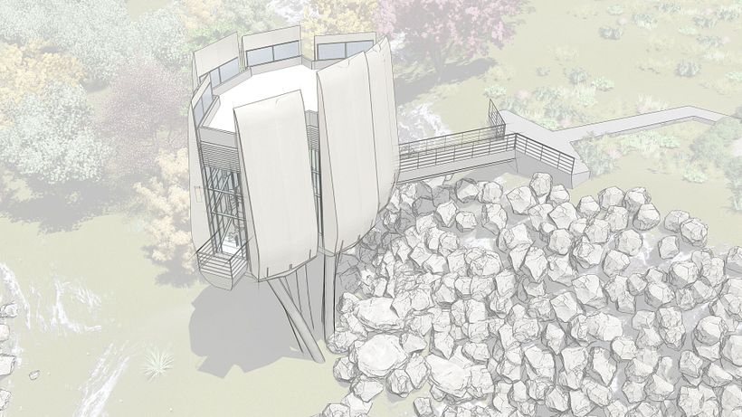Futuristic Sustainable Mountain Pod - Architecture