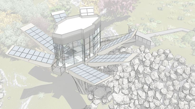 Futuristic Sustainable Mountain Pod - Architecture