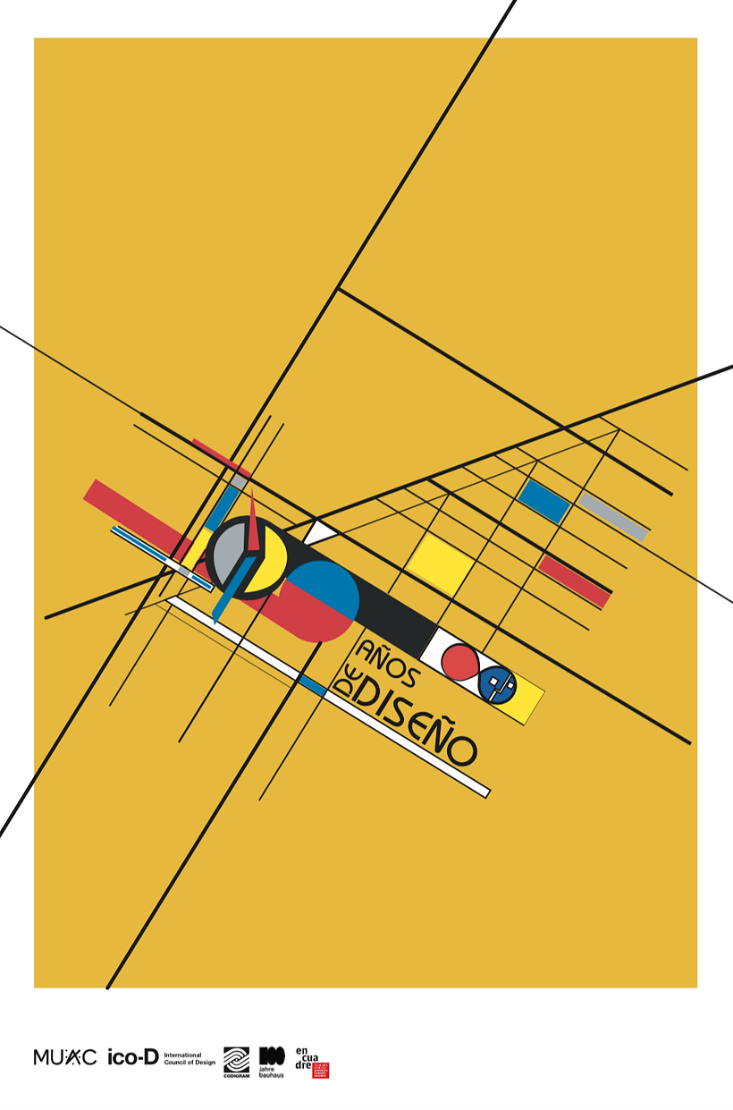 Cartel conmemorativo de los 100 años de la escuela de la Bauhaus  -1