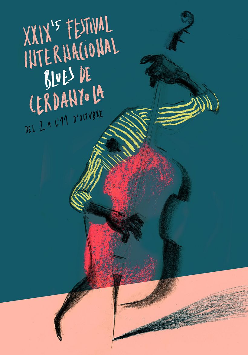 Cartel para el Festival de Blues de Cerdanyola. Por Dani Torrent.